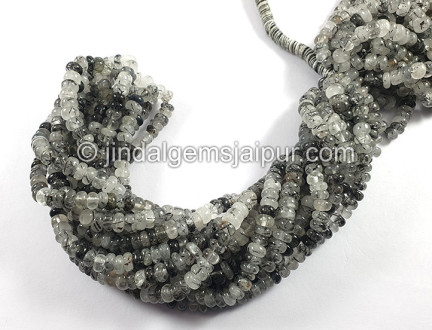 Black Rutile Smooth Roundelle Shape Beads