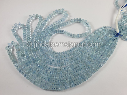 Aquamarine Smooth Roundelle Shape Beads
