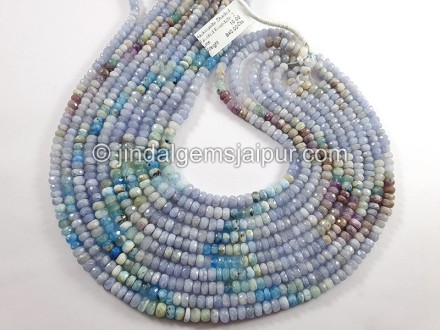 Hackmanite Shaded Faceted Roundelle Shape Beads