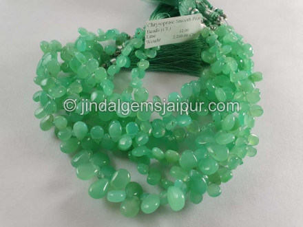 Apple Green Chrysoprase Smooth Pear Beads Apple Green Chrysoprase Smooth Pear Beads