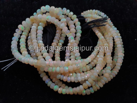 Yellow Ethiopian Opal Far Faceted Roundelle Beads Yellow Ethiopian Opal Far Faceted Roundelle Beads