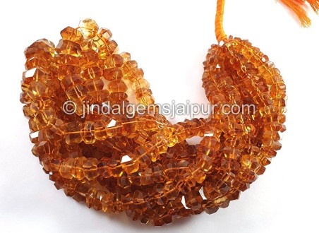 Madeira Citrine Faceted Irregular Roundelle Shape Beads
