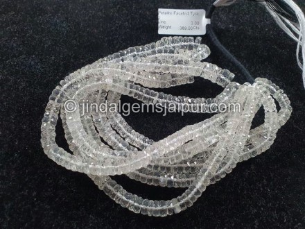 Petalite Faceted Tyre Shape Beads