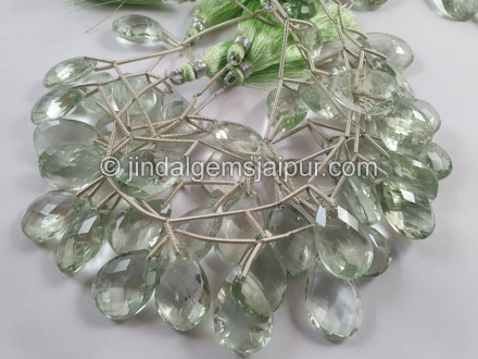 Green Amethyst Front Drill Faceted Pear Beads Green Amethyst Front Drill Faceted Pear Beads