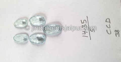 Milky Aquamarine Rose Cut Slices Milky Aquamarine Rose Cut Slices