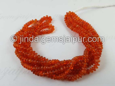 Fire Opal Smooth Roundelle Beads