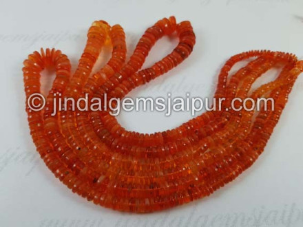 Fire Opal Far Smooth Tyre Beads