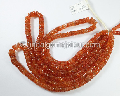 Sunstone Faceted Tyre Shape Beads