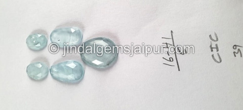 Milky Aquamarine Rose Cut Slices Milky Aquamarine Rose Cut Slices
