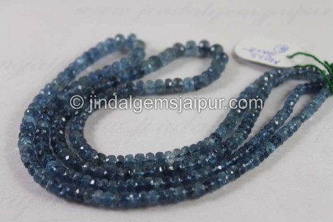 Santa Maria Moss Aquamarine Faceted Roundelle Beads Santa Maria Moss Aquamarine Faceted Roundelle Beads