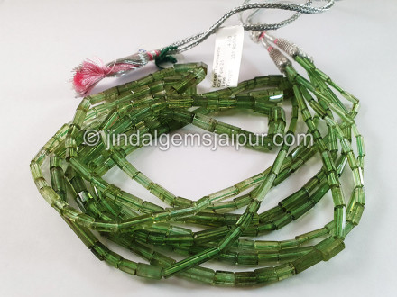 Green Tourmaline Cut Pipe Shape Beads Green Tourmaline Cut Pipe Shape Beads