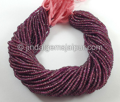 Rhodolite Garnet Faceted Roundelle Shape Beads