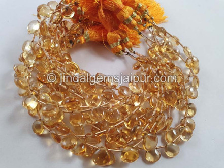 Citrine Smooth Heart Beads