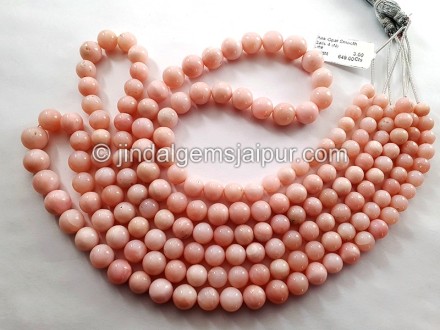 Pink Opal Smooth Balls Shape Beads