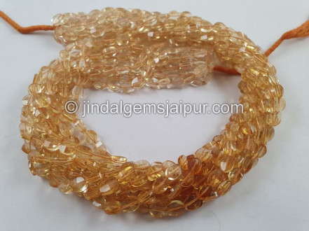 Citrine Shaded Step Cut Oval Beads
