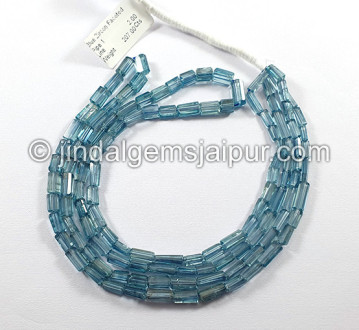 Blue Zircon Faceted Pipe Shape Beads Blue Zircon Faceted Pipe Shape Beads