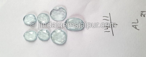 Milky Aquamarine Rose Cut Slices Milky Aquamarine Rose Cut Slices
