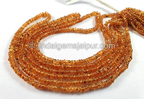 Mandarin Garnet Smooth Roundelle Shape Beads Mandarin Garnet Smooth Roundelle Shape Beads