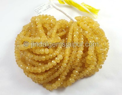 Heliodor Faceted Roundelle Shape Beads