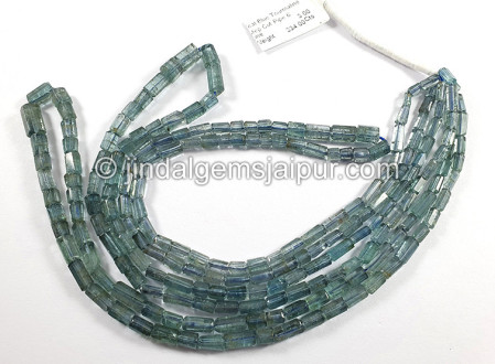 Teal Blue Tourmaline Step Cut Pipe Shape Beads Teal Blue Tourmaline Step Cut Pipe Shape Beads