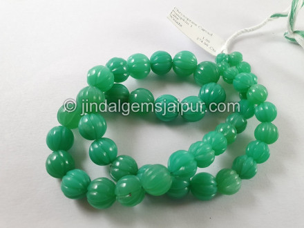 Chrysoprase Carved Pumpkin Beads