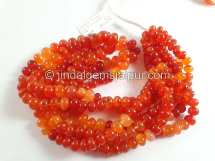 Carnelian Shaded Smooth Roundelle Beads Carnelian Shaded Smooth Roundelle Beads