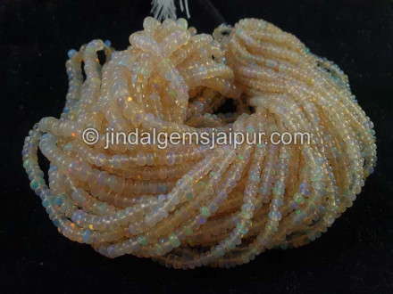 Off White Ethiopian Opal Smooth Roundelle Beads Off White Ethiopian Opal Smooth Roundelle Beads