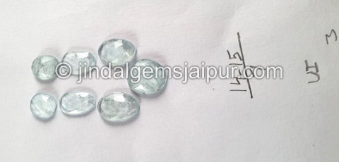 Milky Aquamarine Rose Cut Slices Milky Aquamarine Rose Cut Slices