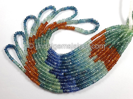 Multi Kyanite Faceted Roundelle Shape Beads