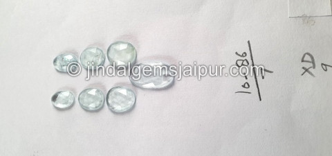 Milky Aquamarine Rose Cut Slices Milky Aquamarine Rose Cut Slices