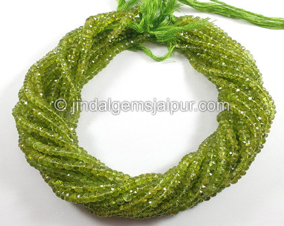 Peridot Faceted Roundelle Shape Beads