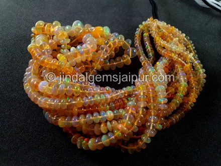 Ethiopian Opal Orange Smooth Roundelle Beads Ethiopian Opal Orange Smooth Roundelle Beads