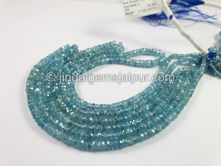 Blue Zircon Faceted Roundelle Shape Beads Blue Zircon Faceted Roundelle Shape Beads