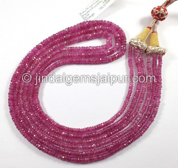 Ruby Mozambique Faceted Roundelle Shape Beads Ruby Mozambique Faceted Roundelle Shape Beads