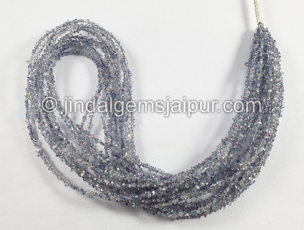 Purplish Blue Double Terminated Diamond Quartz Beads
