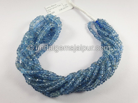 Santa Maria Aquamarine Faceted Roundelle Shape Beads