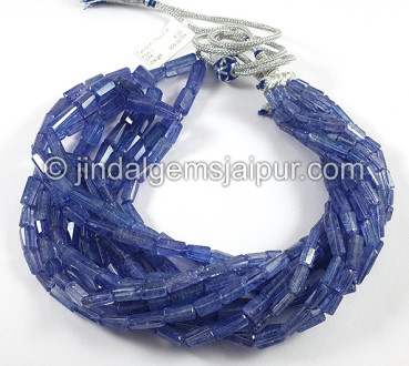 Tanzanite Step Cut Pipe Shape Beads Tanzanite Step Cut Pipe Shape Beads