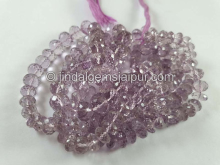 Pink Amethyst Concave Cut Roundelle Beads Pink Amethyst Concave Cut Roundelle Beads