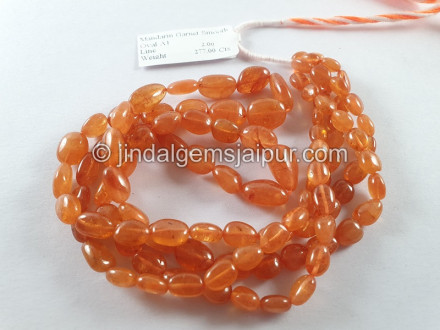 Mandarin Garnet Smooth Oval Beads Mandarin Garnet Smooth Oval Beads