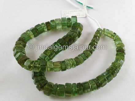 Emerald Green Tourmaline Step Cut Bolt Beads Emerald Green Tourmaline Step Cut Bolt Beads
