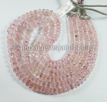 Morganite Carved Pumpkin Shape Beads Morganite Carved Pumpkin Shape Beads