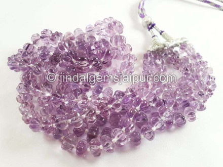 Pink Amethyst Carved Pumpkin Shape Beads Pink Amethyst Carved Pumpkin Shape Beads