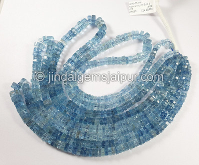Santa Maria Aquamarine Cut Bolt Shape Beads