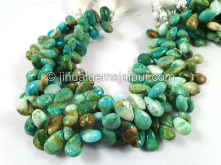Natural Blue Opalina Smooth Pear Beads Natural Blue Opalina Smooth Pear Beads