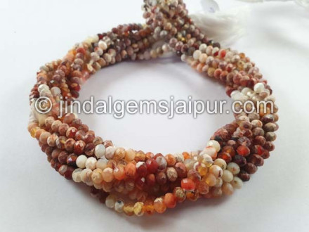 Fire Opal Faceted Roundelle Beads