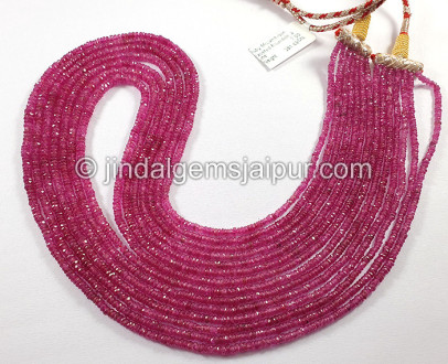 Ruby Mozambique Faceted Roundelle Shape Beads Ruby Mozambique Faceted Roundelle Shape Beads