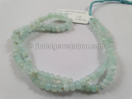 Natural Peruvian Blue Opal Smooth Roundelle Beads Natural Peruvian Blue Opal Smooth Roundelle Beads