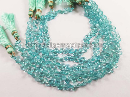 Paraiba Blue Apatite Faceted Heart Beads Paraiba Blue Apatite Faceted Heart Beads