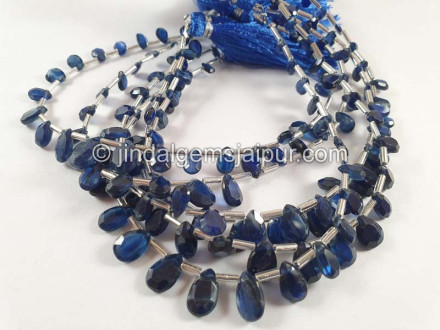 Kyanite Faceted Flat Pear Beads Kyanite Faceted Flat Pear Beads