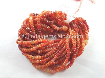 Fire Opal Faceted Roundelle Beads